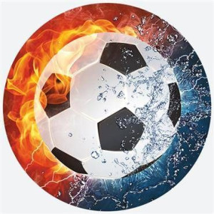 Talerzyki Piłka Nożna Football Ogień Woda 23 Cm