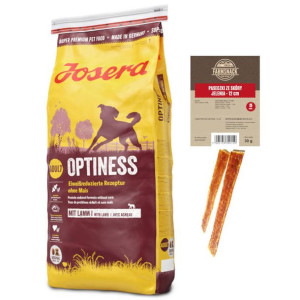 JOSERA Optiness 15kg + Paseczki ze skóry jelenia 12cm 5szt
