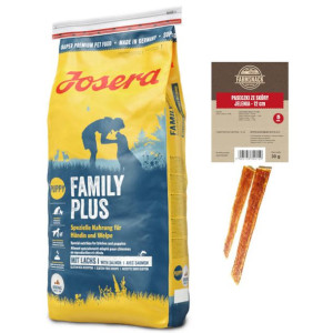JOSERA Family Plus 15kg + Paseczki ze skóry jelenia 12cm 5szt