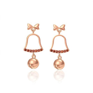 Kolczyki Wiszące Dzwoneczki Rose Gold - Christmas