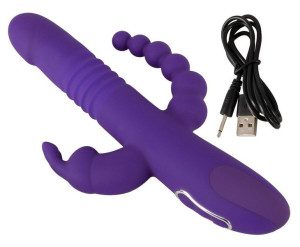 Wibrator z funkcją pchnięcia i koralikami 24,8cm