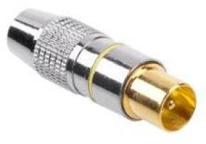 Wtyk Antenowy Tv Na Kabel Metalowe Srebrne (Wty0272)