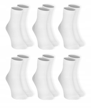 6 x Skarpetki bawełniane BIAŁE za kostkę WF 27/30