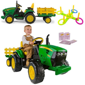 Traktor Na akumulator z Przyczepą  John Deere Peg Perego + DODATKI