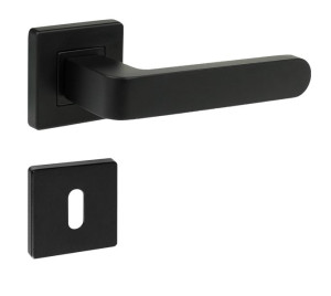 klamka drzwiowa TONDO czarny VELVET + rozety pod klucz