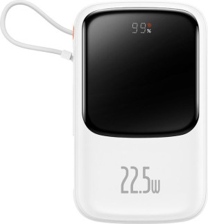 Powerbank Baseus Qpow 10000mAh 22.5W Quick Charge SCP AFC FCP biały + kabel