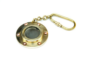 Brelok mosiężny - mini bulaj - lusterko KEY-0134B