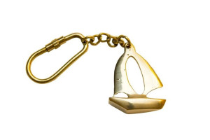 Brelok mosiężny mini łódź KEY-0141B