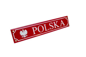 Tablica rejestracyjna Polska PL1 40x8cm - metal emaliowany