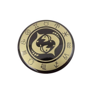 Ryby - znak zodiaku - magnes. Śr. 6cm; metal emaliowany