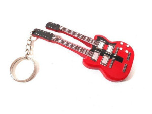 Breloczek - mini gitara Led Zeppelin - Jimi Page - mahoń; EGK-0115
