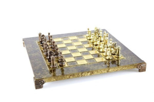 Ekskluzywne szachy metalowe Bizancjum, szachownica 20x20cm. Kod S1CBRO