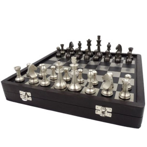 Szachy metalowe - elegancki zestaw dla szachisty - G334A