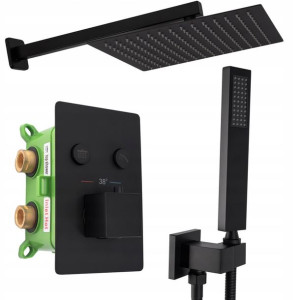 Zestaw Natryskowy Podtynkowy Davis Black Termostat
