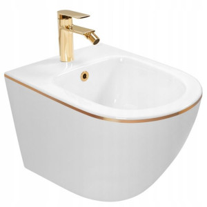 Bidet Podwieszany Rea Carlo Mini White Gold Edge