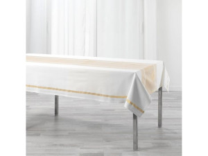Obrus Świąteczny - Elegancia Biały + Złoty 140x240