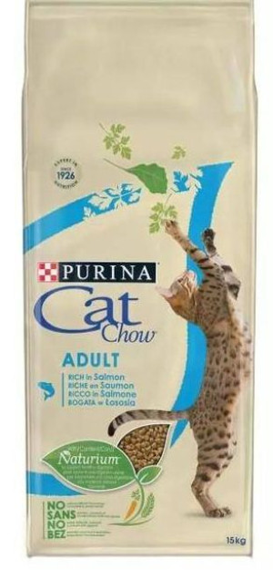 PURINA CAT CHOW ADULT Bogata w łososia 15kg