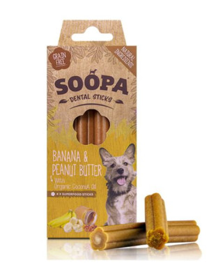 SOOPA Dental STICKS Banana & Peanut Butter (banan i masło orzechowe) 100g