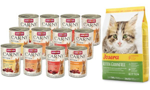 ANIMONDA Cat Carny Kitten mix 4 smaków 12x400g + JOSERA Kitten Grainfree 40
