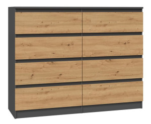 Komoda Malwa M8 120 - Antracyt / Dąb Artisan