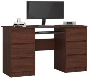 Biurko Komputerowe A-11 135 Cm 6 Szuflad Wenge