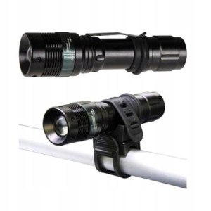 Latarka LED 3W z uchwytem i funkcją zoom