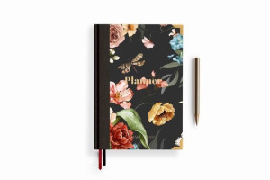 Planner Niedatowany Dzienny Książkowy - Dark Flower
