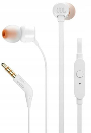 Słuchawki Douszne Jbl T110 Białe Z Mikrofonem