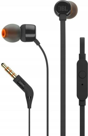 Słuchawki Douszne Jbl T110 Czarne Z Mikrofonem