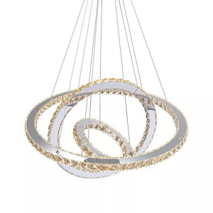 Lampa Sufitowa Wisząca Led Koła Ring Kryształowa