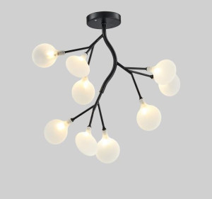 Lampa Sufitowa Plafon Nowoczesny Czarny 9 Ramion