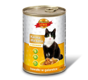 Pakiet 18szt MK Animals Karma Kot Drób puszka 415g