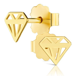 Złote kolczyki Diamenciki mini