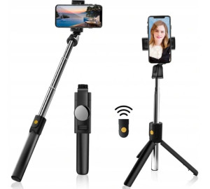 Czarny Stojak i Uchwyt Selfie do telefonu K10