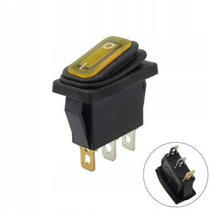 Przełącznik hermetyczny KCD3 230V LED żółty