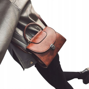 Klasyczna Torebka Damska CROSSBODY C26 brązowa, ,