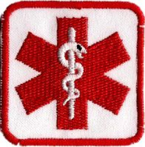 Eskulap STAR OF LIFE 50x50mm NASZYWKA 203R
