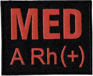 Med + Grupa Krwi 85x70 Naszywka 1180r