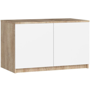 Nadstawka Na Szafę S 90 Cm - Dąb Sonoma-biała - 2 Drzwi