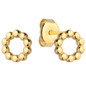 Kolczyki złote ring złożony ze złotych kulek