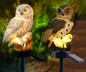 Lampa ogrodowa led -Solarna sowa  z czujnikiem zmierzchu