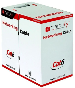 Techly Skrętka U/utp Cat6 Drut 305m Cca Szara Itp6-cca-305-gy