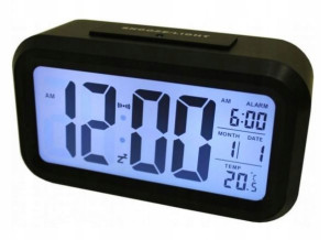 Budzik Zegar Cyfrowy Duży Wyświetlacz LED 12/24 H