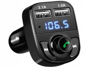 Transmiter bluetooth fm ładowarka 2x usb mp3 sd