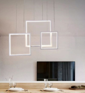 Lampa Sufitowa Wisząca Biała Nowoczesna Led