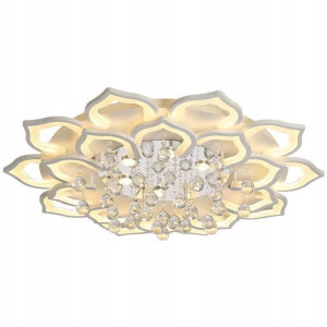 Lampa Sufitowa Plafon Krysztaowy Biały Led