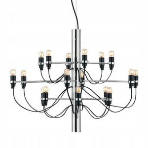 Lampa Sufitowa Wisząca Żyrandol Chrom 18 Ramion