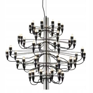Lampa Sufitowa Wisząca Żyrandol Chrom 50 Ramion