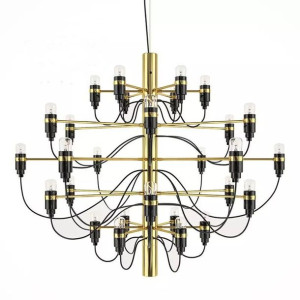 Lampa Sufitowa Wisząca Żyrandol Złoty 30 Ramion