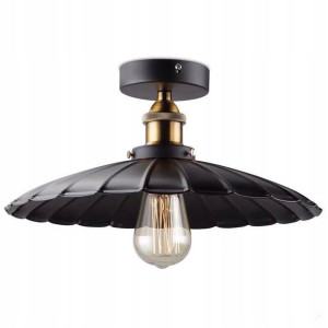 Lampa Sufitowa Plafon Loft Czarny E27